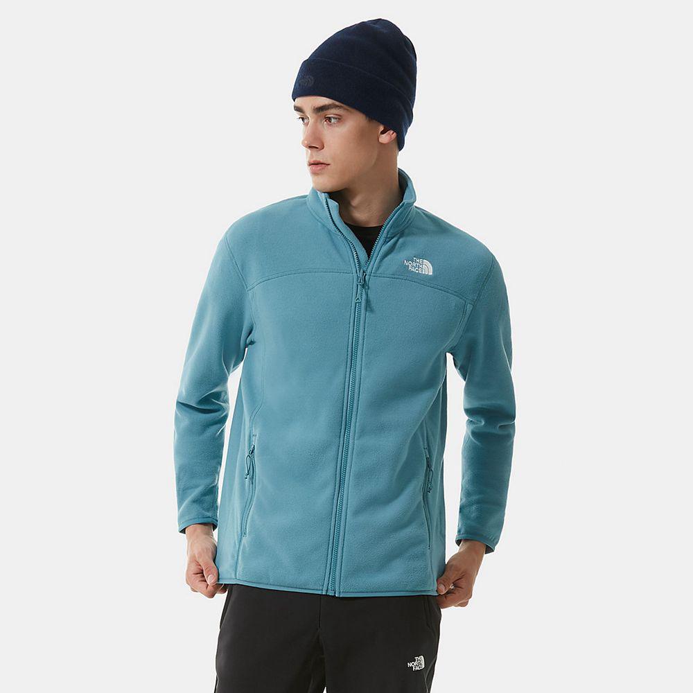 The North Face 100 Glacier Full-Zip Ανδρικα Fleece - Μπλε (EQYX01238)